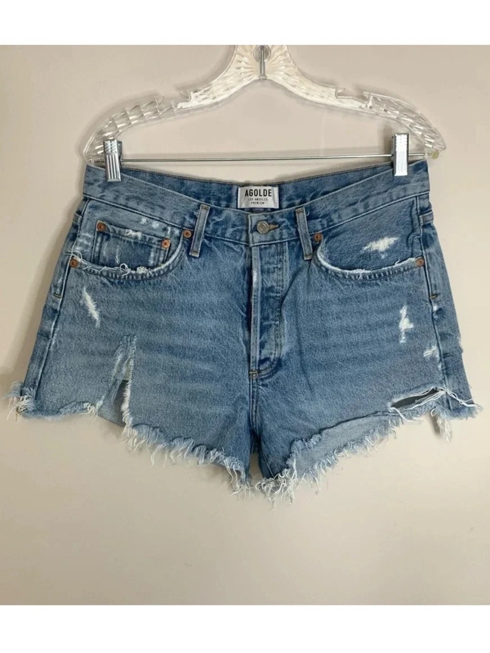 Agolde Parker Distressed Denim Shorts 29